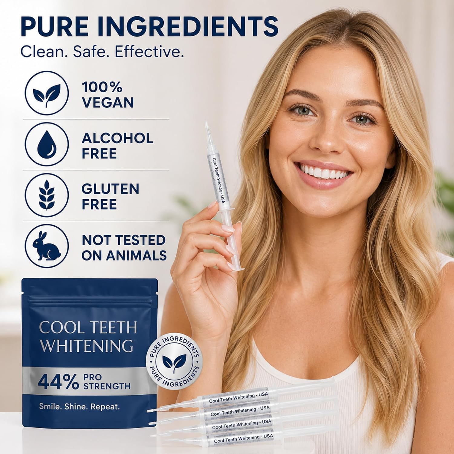 Cool Teeth Whitening 44% Gel Kit - 5 Pack & 2 Trays