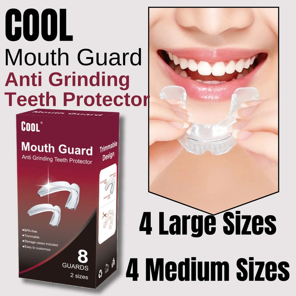 Mouth Guard for Grinding Teeth – 8 Moldable Night Guards 2 Sizes