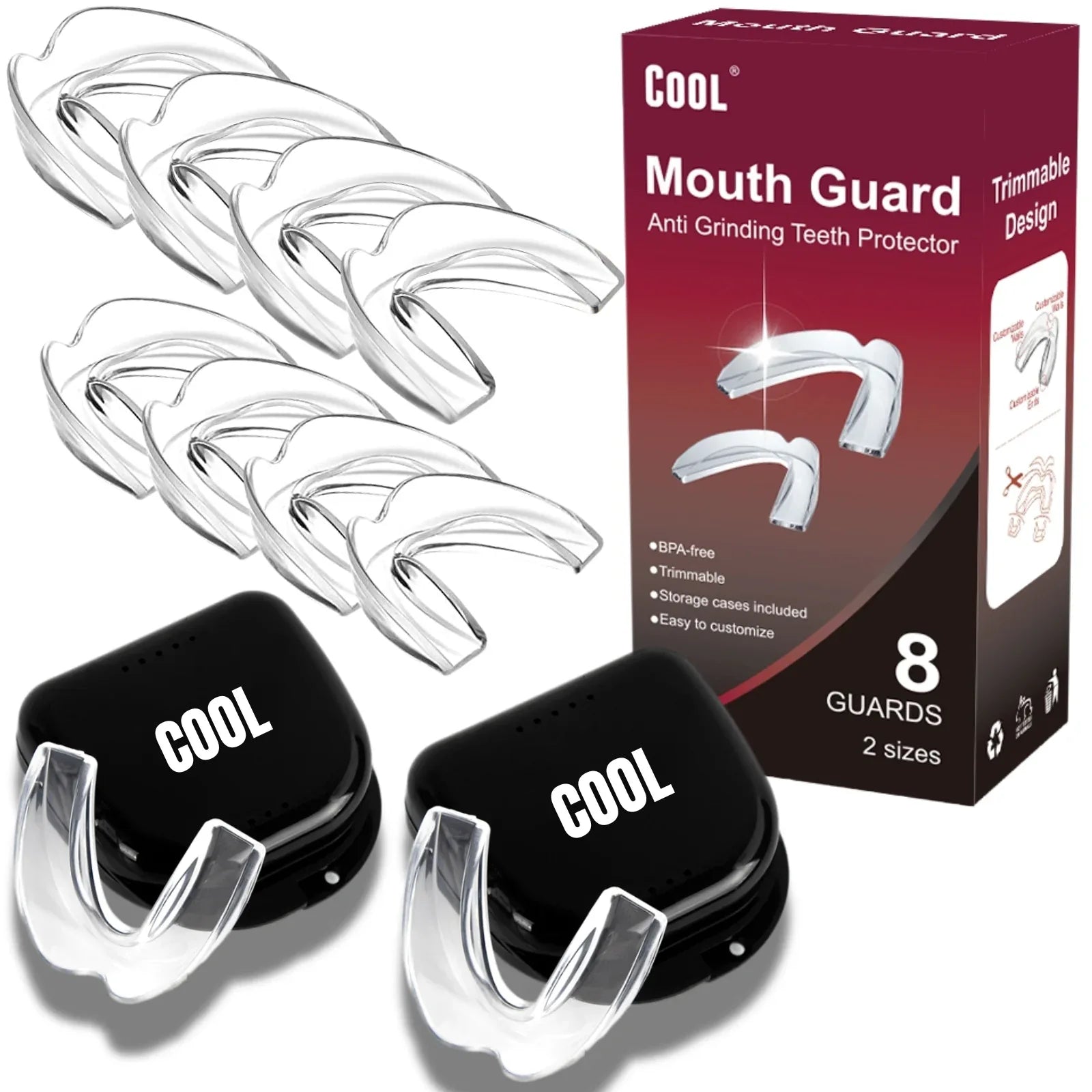 Mouth Guard for Grinding Teeth Custom Fit Night Guard 8‑Pack – Cool ...