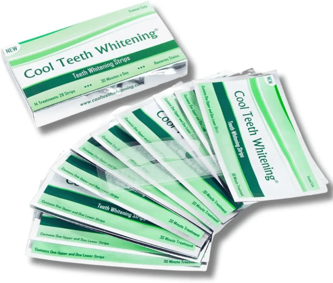 Teeth Whitening Strips 6% Hydrogen Peroxide – Vegan, Enamel Safe, 14-Day Treatment - Cool Teeth Whitening