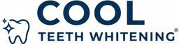 Logo for Cool Teeth Whitening with a tooth graphic and blue text.