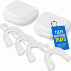 Moldable Teeth Whitening Trays - 4 Trays + 2 White Cases