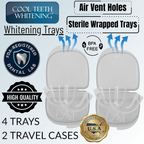 Moldable Teeth Whitening Trays - 4 Trays + 2 White Cases