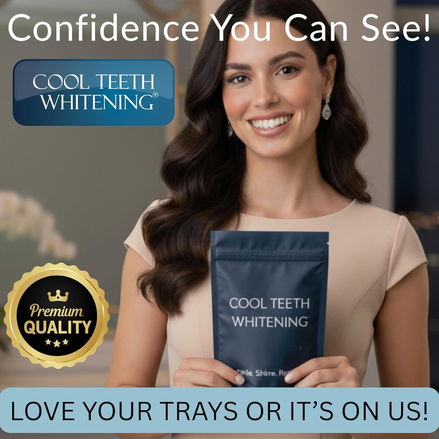 Moldable Teeth Whitening Trays - 4 Trays + 2 White Cases