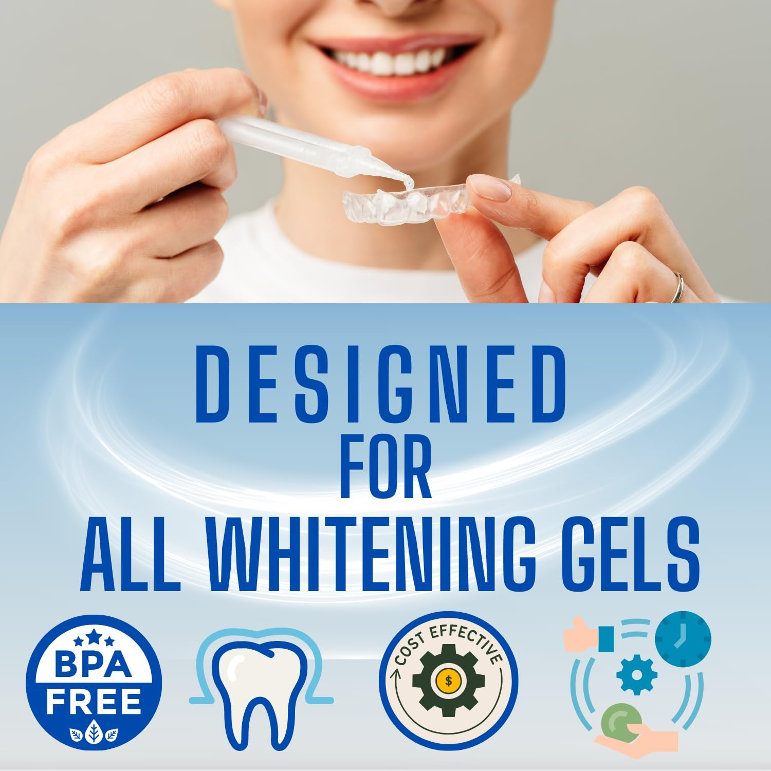 Moldable Teeth Whitening Trays + LED Light