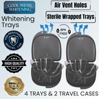 Moldable Teeth Whitening Trays - 4 Trays + 2 Black Cases